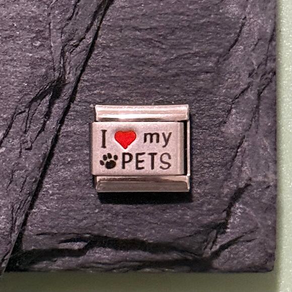 I ❤️ My Pets Italian Charm Bracelet Link - Picture 1 of 1